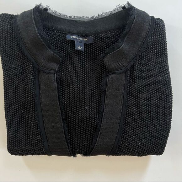 Banana Republic Shimmer Black Button up Cardigan Sweater Size M - Picture 10 of 13